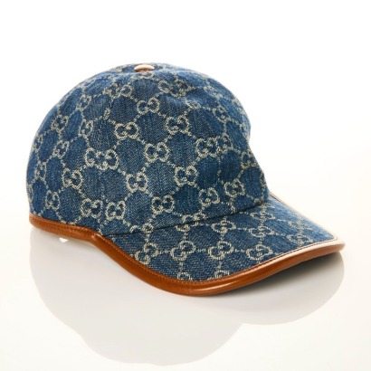 Gucci, Denim GG Baseball Cap, Size S with Box - Near new