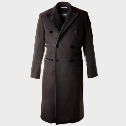 Dolce & Gabbana, Gents, Double Breasted Wool / Cashmere Black Overcoat, Size 46