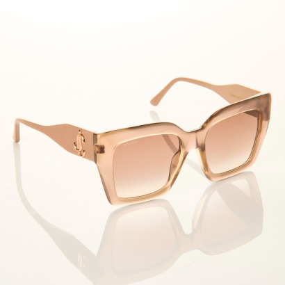 Jimmy Choo, Eleni Glittered Nude Sunglasses with Case