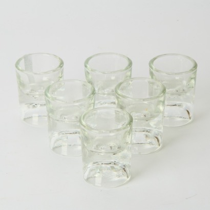 A Set of Six Italian Vintage Jo Colombo Glass Eggcups