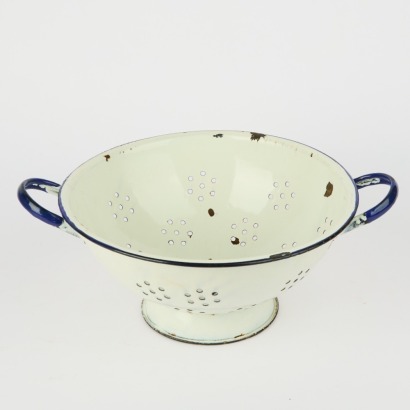 A Rustic Vintage Enamel Collander