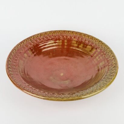 A Large Mirek Smisek Charger With Impressed Decoration To Rim