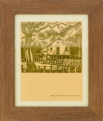 A Mabel Annesley &ldquo;Farm at Motupipi&rdquo; Linocut on Art Paper