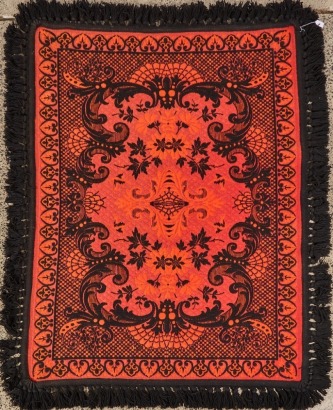 A Casa Pupo of London Reversible Spanish Woolen Rug with Hanging Attachements, c. 1970s