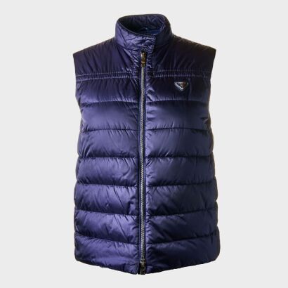 Prada, 2015 Navy Blue Nylon Puffer Vest, Size 40 - Near new