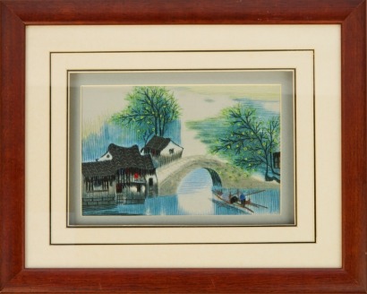 A Framed Suzhou Embroidery