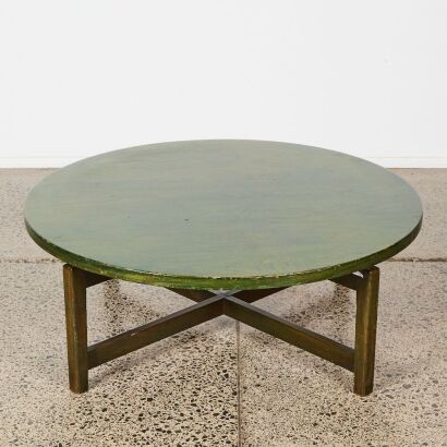 A Green Seventies Revolving Coffee Table