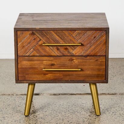 A Wooden Two Drawer Side Table