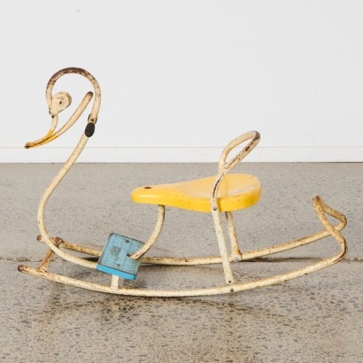 A Vintage Children's Rocking Swan