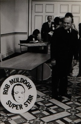 MURRAY CAMMICK AND ROBERT MULDOON Robert Muldoon at National Park Convention, Wellington Town Hall