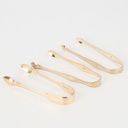 Three Hallmarked Sugar Tongs
