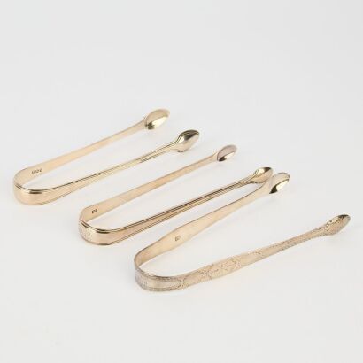 Three Hallmarked Sugar Tongs