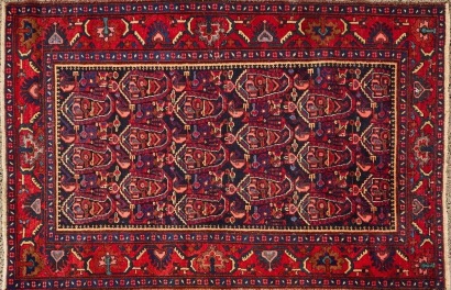 A Wool Rug with Abstract Design
