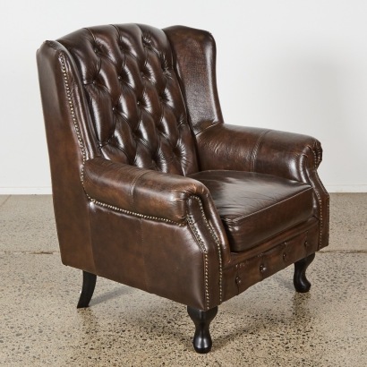 A Vinyl Chesterfield Chair