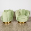 A Pair of Mirage Velvet Swivel Chairs by Eichholtz - 2
