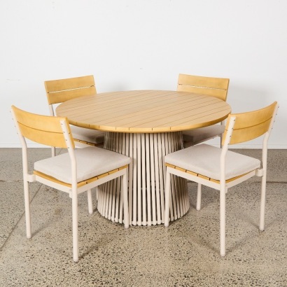 A set of Four Indoor/Outdoor Chairs and Table
