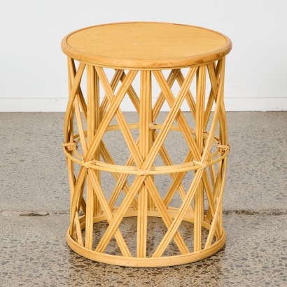 A Cane Circular Side Table