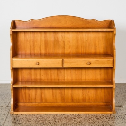A Solid Wood Wall Hung Country Storage Hutch