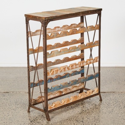 A 30 Bottle Rustic Wine Bottle Holder