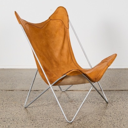 A Vintage Leather Buterfly Chair