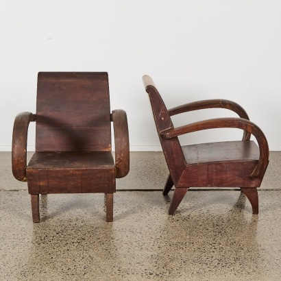 A Pair of French Colonial Tropical Wood Chairs