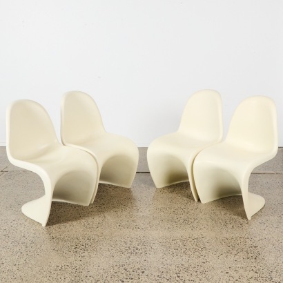 A Set of Four Panton S Chair Replicas
