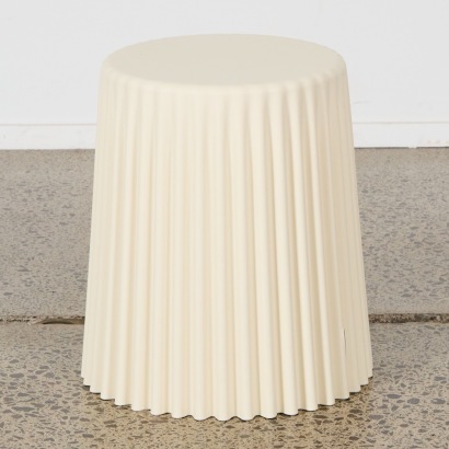 A Fluted Plastic Side Table in White