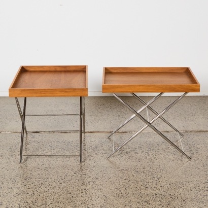 A Pair of Mid-Century Walnut Nightstand