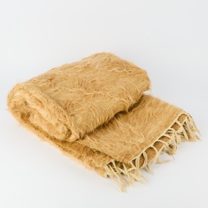 A Turkish Angora Goat-Hair Tiftik Blanket circa 1950-s-1970s
