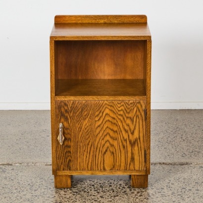 An Art Deco Oak Bedside Cabinet
