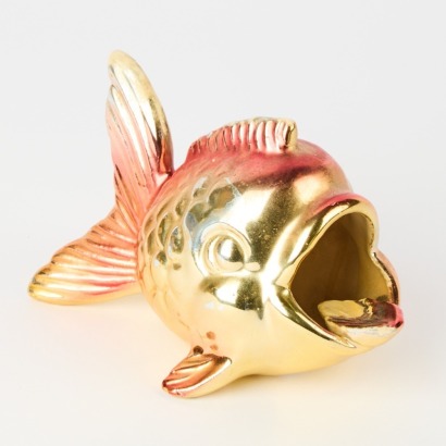 A Vintage Gold & Pink Fish Ashtray