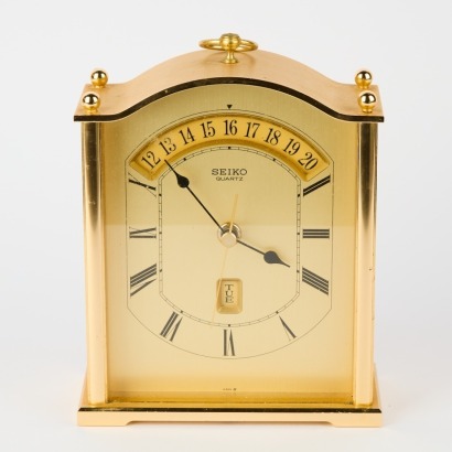 A Vintage Quartz Seiko Day Date Carriage Clock