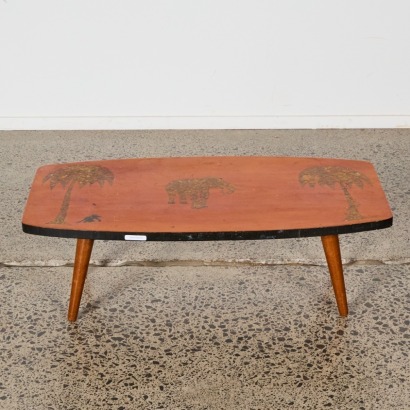 A Vintage Folk Art Coffee Table Signed A Lo Mattina