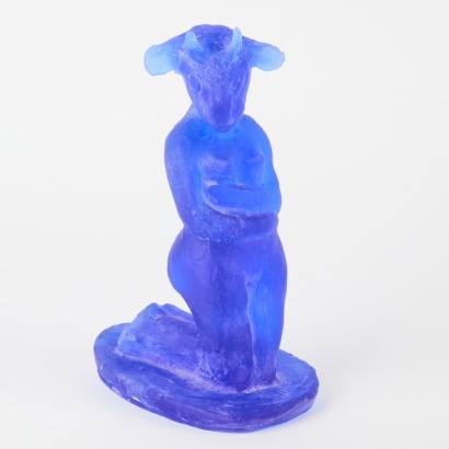 A Glass Goat Woman Sculpture by Fiona Rennie
