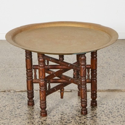 A Moroccan Tea Table Brass Top Table