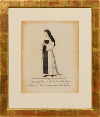 A Gold Leaf-Framed 18th-Century Bookplate of a Cistercian Nun