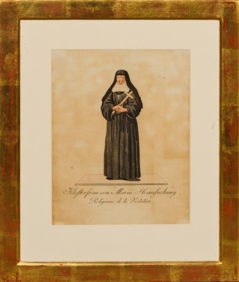 A Gold Leaf-Framed 18th-Century Bookplate of a Nun of the Visitation of Mary