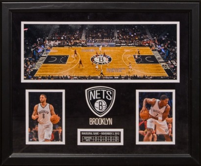A Framed Photo of The Brooklyn Nets Inaugural Game 2012