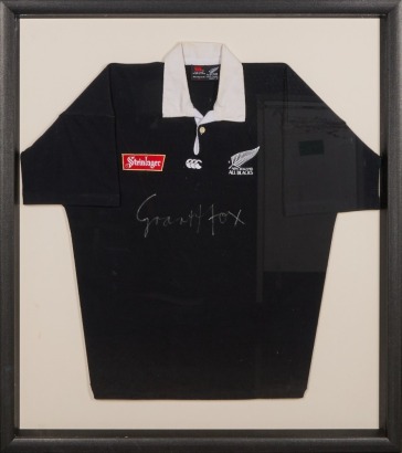 An All Black Jersey Signed by Grant Fox c.1995