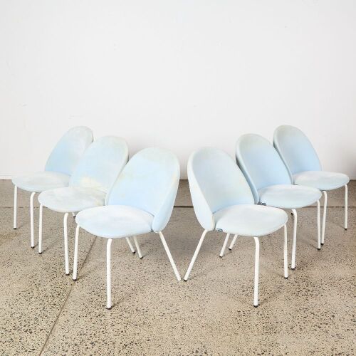A Set of Six Miniforms ILLO Chairs In Velvet AF