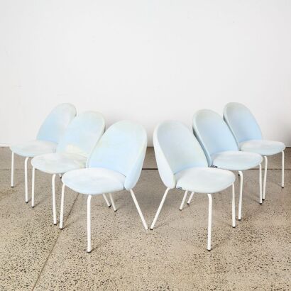 A Set of Six Miniforms ILLO Chairs In Velvet AF