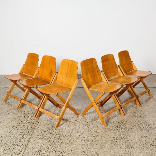 A Set of Six Storkline Chairs by Bruce Watt from Anglican Church Taihape
