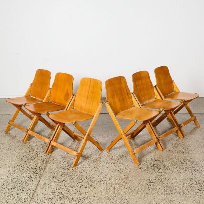 A Set of Six Storkline Chairs by Bruce Watt from Anglican Church Taihape
