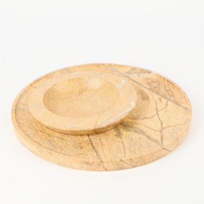 An Axis Marble Bowl and Platter Set