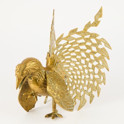 A Vintage Brass Rooster