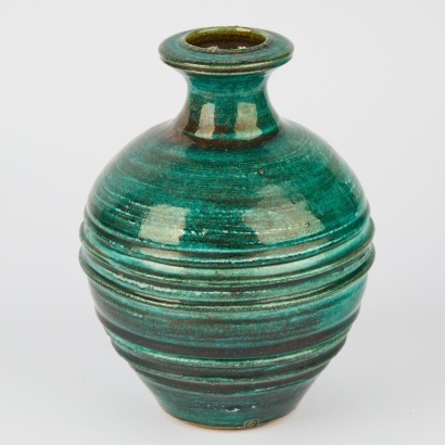 A Graeme Storm Vase With Incised Banding