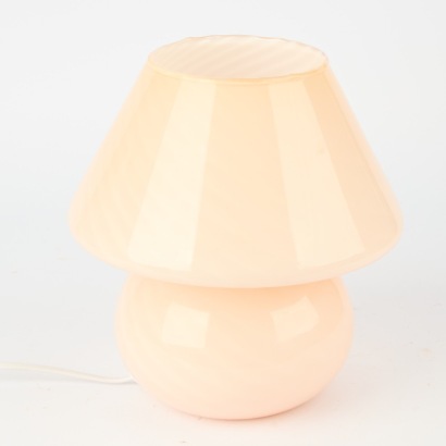 A Vintage Pink Murano Mushroom Lamp