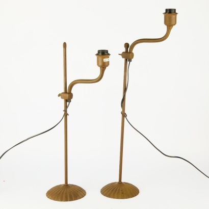 A Pair of Industrial Style Heavy Metal Lamps