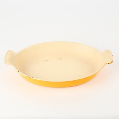 A Vintage Le Creuset Yellow Cast Iron Dish