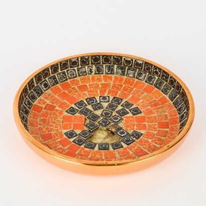 A Small Stamped John Crichton Mosaic Dish Af